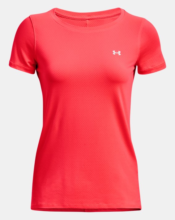Women's HeatGear® Armour Short Sleeve, Red, pdpMainDesktop image number 4
